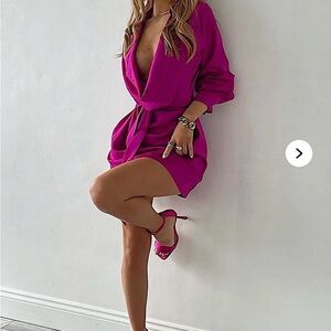 NWT Fashion Nova,  I’m the one mini dress magenta size XS